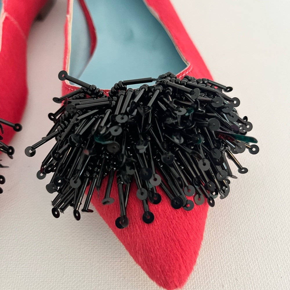Frances Valentine Paige Pink Flats with Black Embellishments - Picture 2 of 8